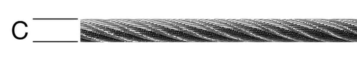 STEEL ROPE GALVANIZED 2MM 6X7