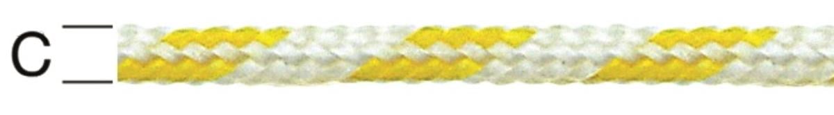 POLYPROPYLENE ROPE WHITE/YELLOW 3MM