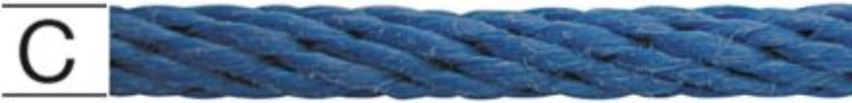 SPIRAL POLYPROPYLENE ROPE BLUE 14MM