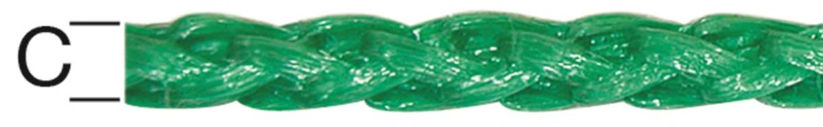 POLYPROPYLENE ROPE BRAIDED GREEN 4MM