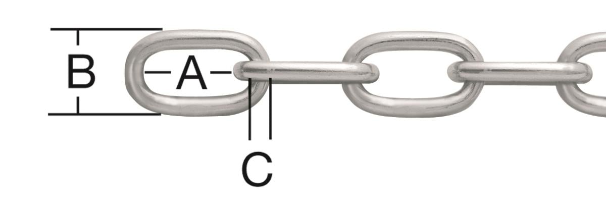 GALVANIZED STEEL CHAIN 3MM 1.6CM