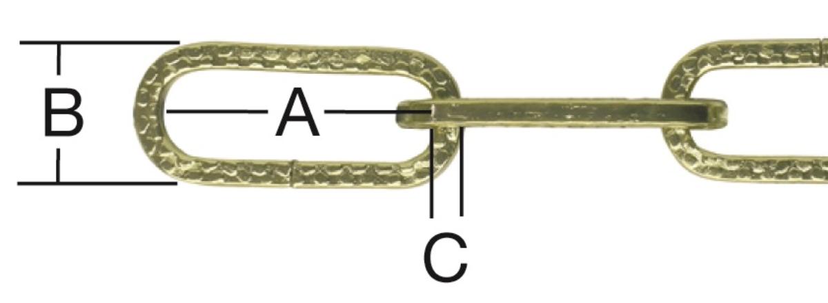 STEEL CHAIN BRASS COATED 2MM 1.7CM