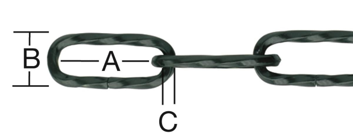 STEEL CHAIN BLACK 3.8MM LINK 38/20