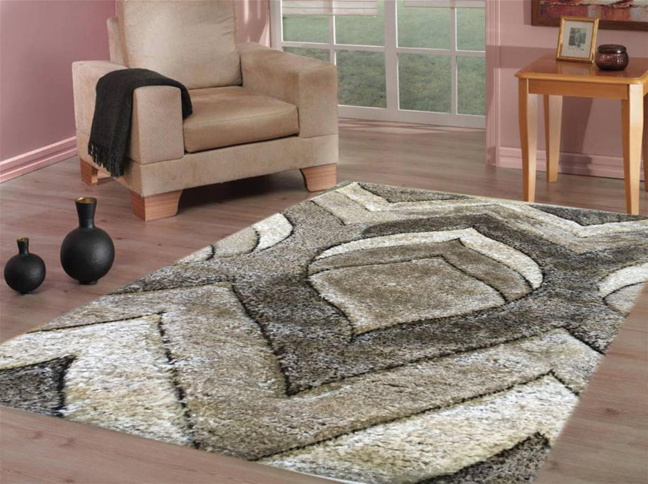 CARPET SHAGI CARVING 160X230 CM BEIGE