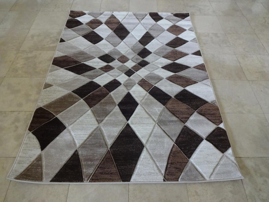 CARPET GEO HAND CUT 200X290CM CREAM