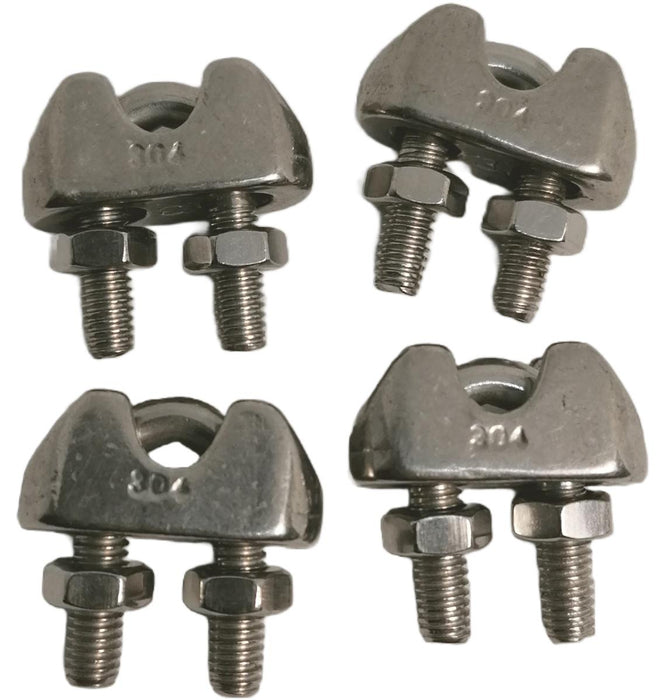 STAINLESS STEEL CLAMP FOR ROPE 3MM BMONTAGE 4PCS