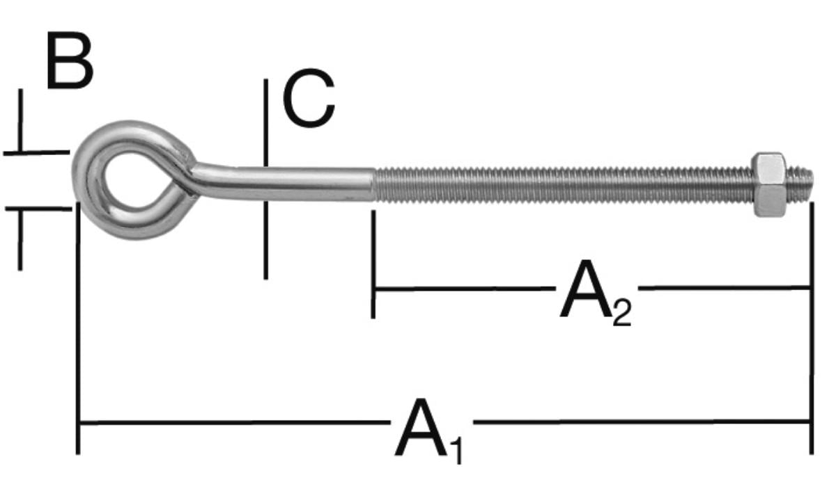 RING-SCREW TENSIONER WITH NUT 100/80MM 10/6