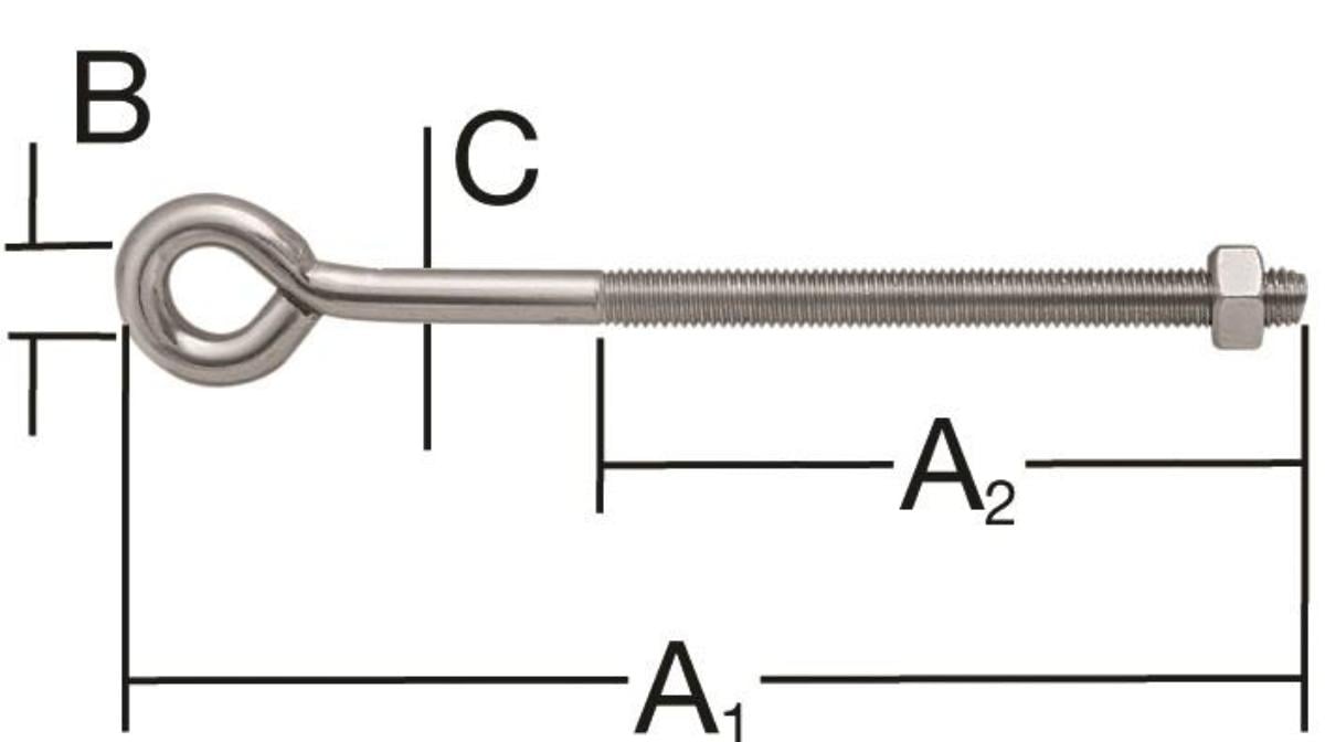 RING-SCREW TENSIONER WITH NUT 150/90MM 12/8