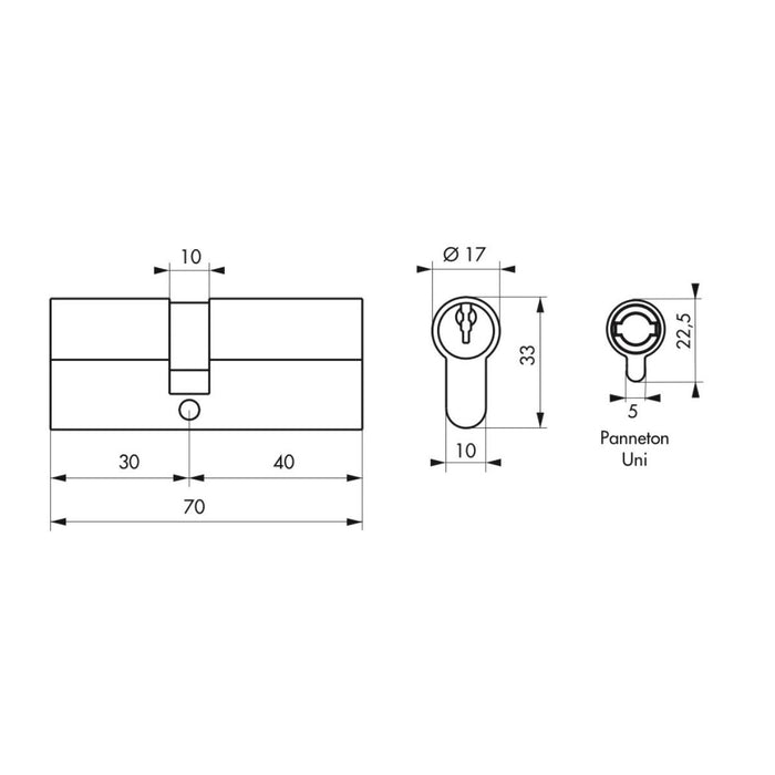CARTRIDGE EURO PROFILE SA 30/40MM THIRARD
