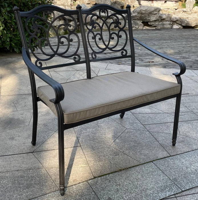 BENCH ARTHUR ALUMINUM WITH CUSHION