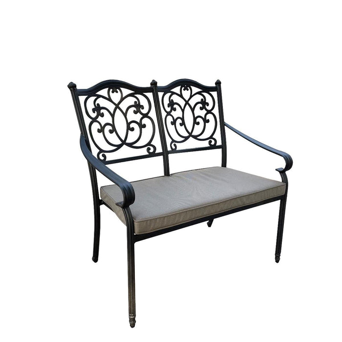 BENCH ARTHUR ALUMINUM WITH CUSHION