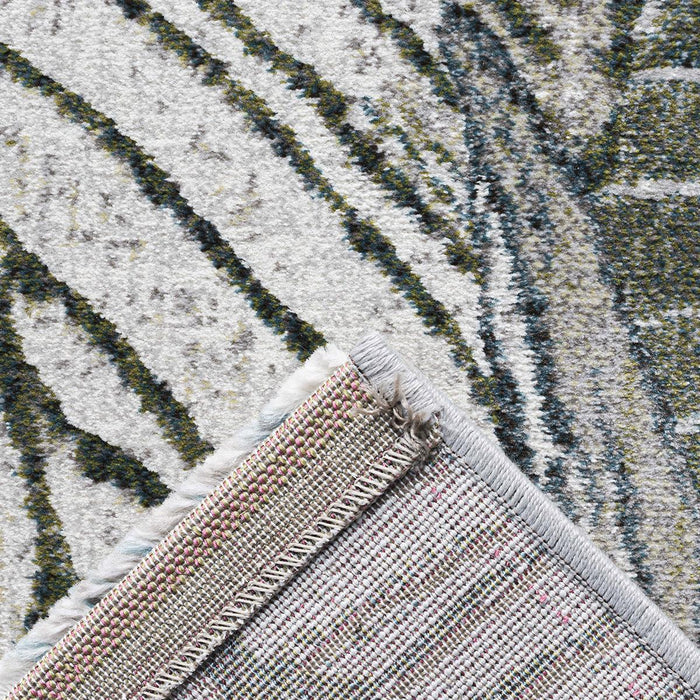 CARPET ARGENTUM BLUE GREEN LEAVES-160X230