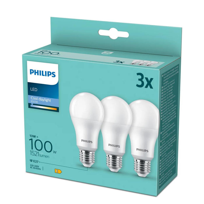 LED LAMP 100W A60 E27 6500K 3PCS PHILIPS