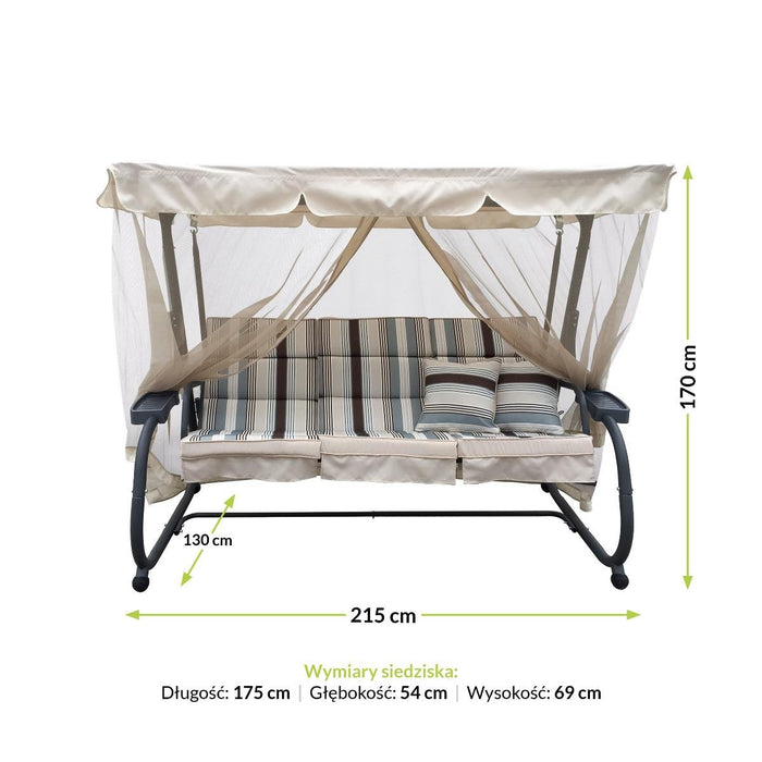 INES BENCH SWING WITH MOSQUITO NET