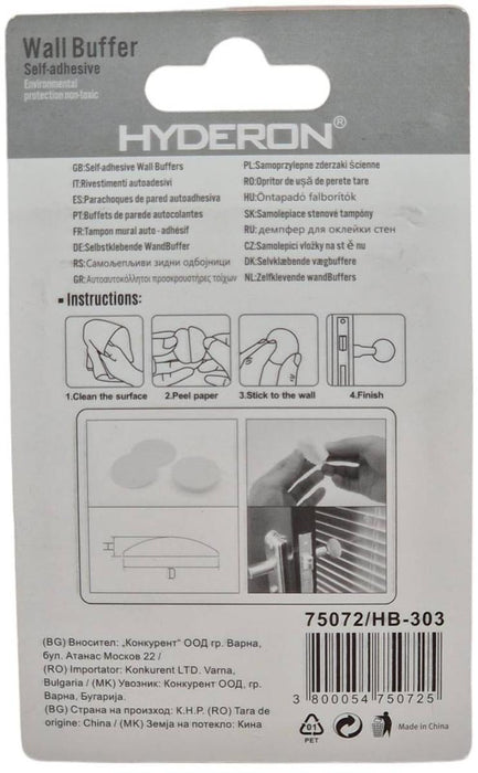 DOOR BUMPER REINFORCED HB-303 TRANSPARENT 30MM