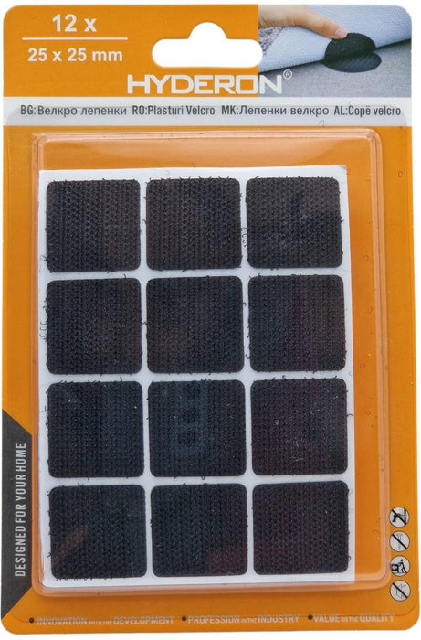 VELCRO PATCHES VL-25 25X25MM 12 PCS