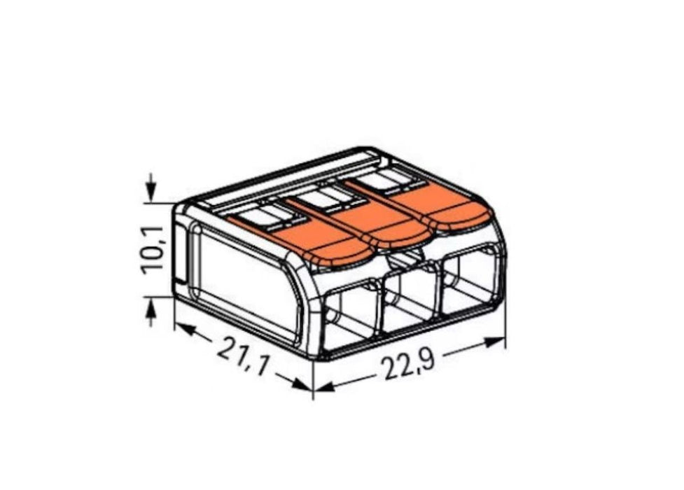 SPLIT TERMINAL 8PCS 3X0.5-6MM2 WAGO