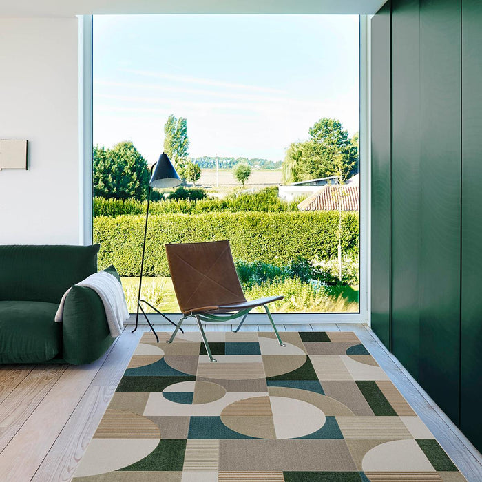 MILANO CARPET ROUND SQUARES BLUE 80X150