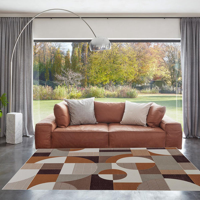 MILANO CARPET ROUND SQUARES ORANGE 200X
