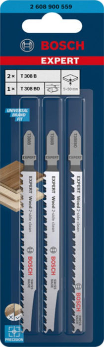 KNIVES FOR WOOD T308BO 3PCS BOSCH EXPERT