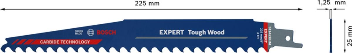 WOOD KNIFE S1142KHM BOSCH EXPERT