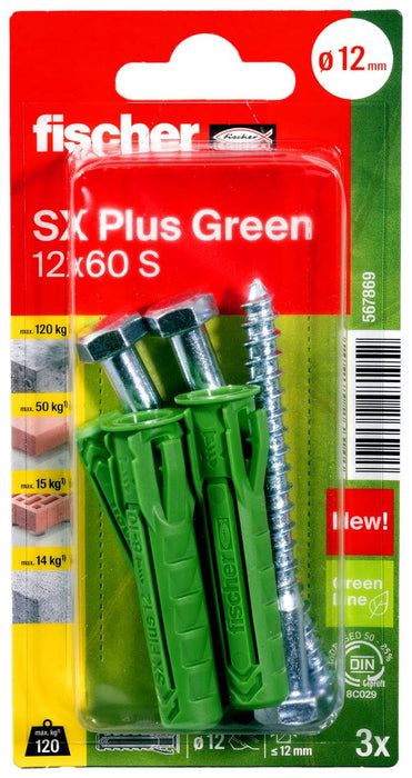 UNIVERSAL DOUBLE SCREW SXPLGR Ф12Х60MM 3PCS