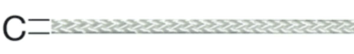 ROPE POLYESTER KNITTED 6MM WHITE