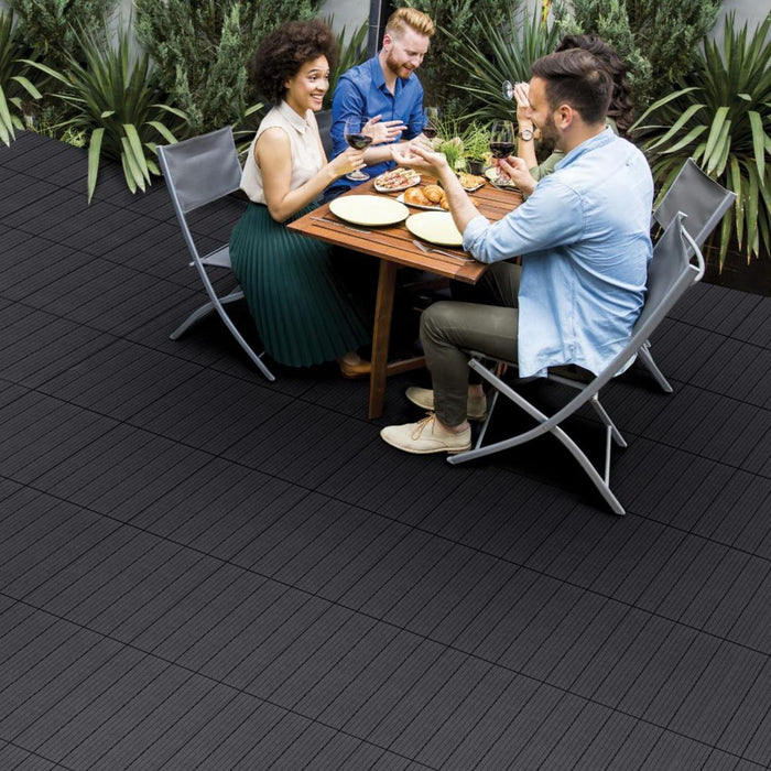 DECKING TILE COSMO GRAPHITE 30X30CM 6PCS