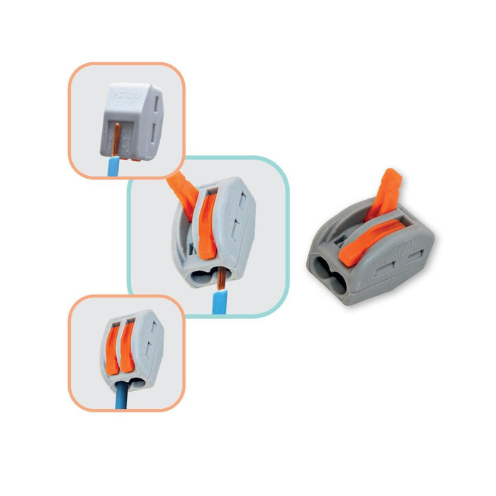 QUICK CONNECTOR OPENABLE 2X0.2-4MM2 COMMEL