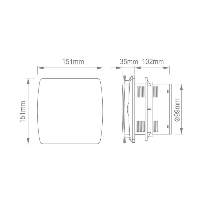 FAN F100MM BLACK 95M3/H 12WCOMMEL