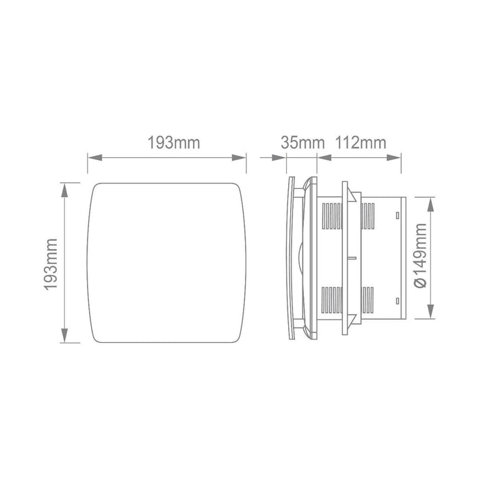FAN F150MM BLACK 240M3/H COMMEL