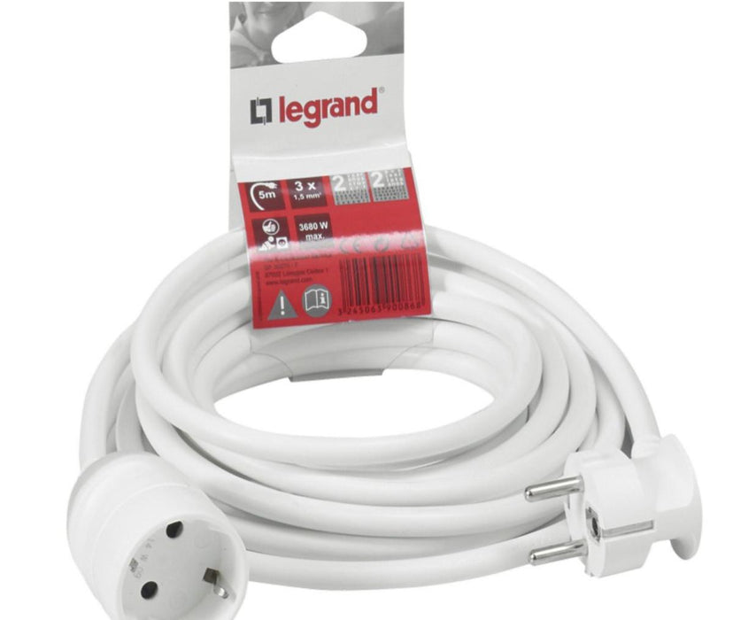 EXTENSION CORD STANDARD 10M 3G 1.5 MM² WHITE
