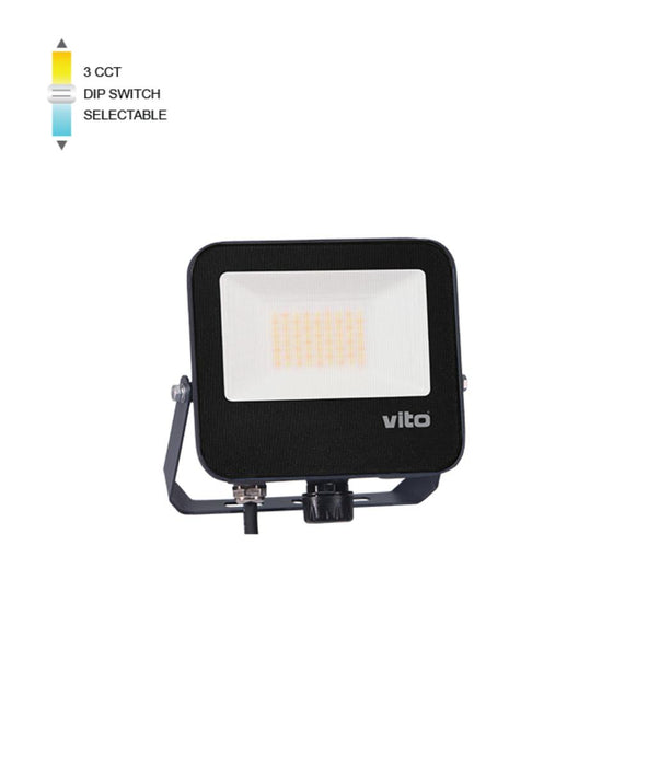 LED FLOODLIGHT DANUBE 30W 3CCT IP66 BLACK