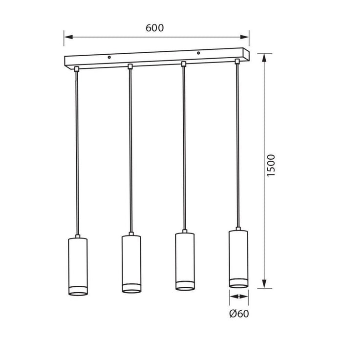 BENITO CHANDELIER 4XGU10 BLACK