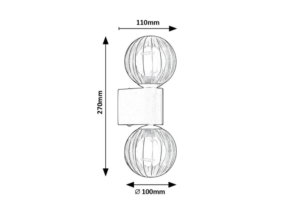 BATHROOM WALL LAMP COLZAR G9 2XMAX3 5W H28CM