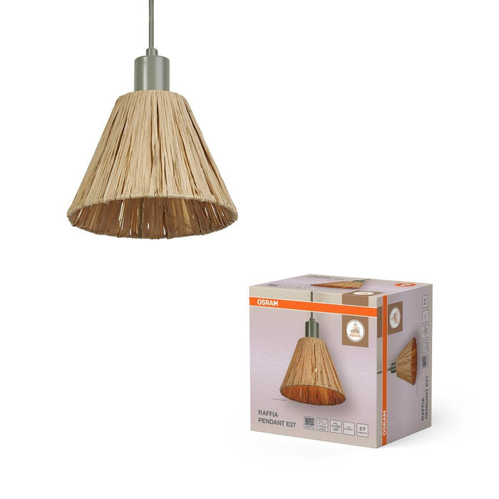 PAPER PENDANT DECOR RAFFIA 1XE27 BROWN