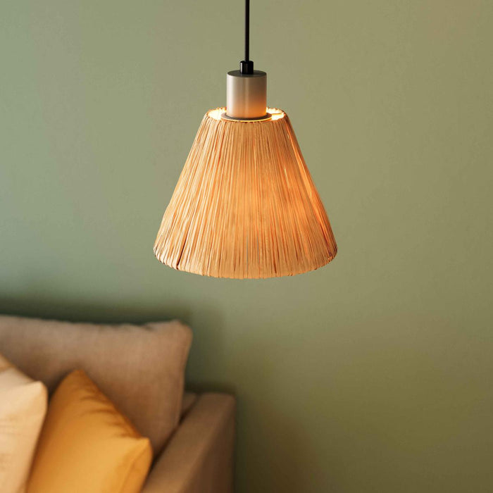 PAPER PENDANT DECOR RAFFIA 1XE27 BROWN