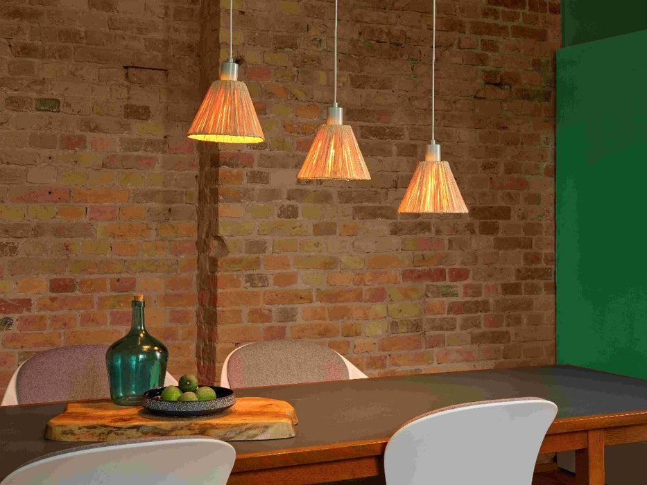 DECOR RAFFIA LINEAR CHANDELIER 3XE27 BROWN
