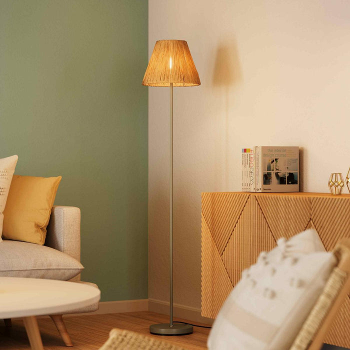 FLOOR LAMP DECOR RAFFIA E27 BROWN