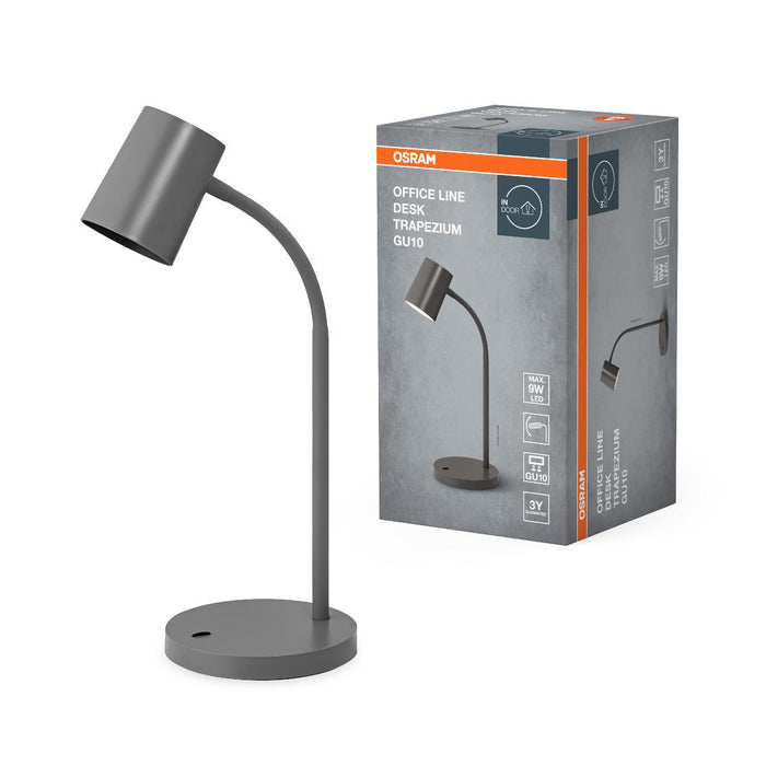 TABLE LAMP DESK TRAPEZIUM GU10 GRAY