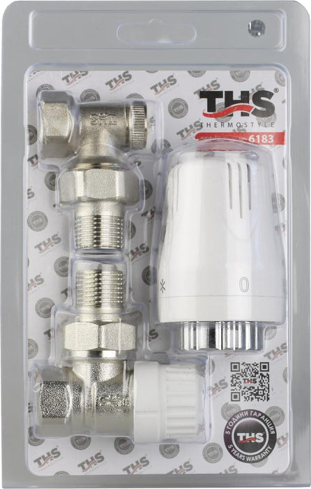 SET OF THERMOHEAD AND ANGLE VALVES 1/2''