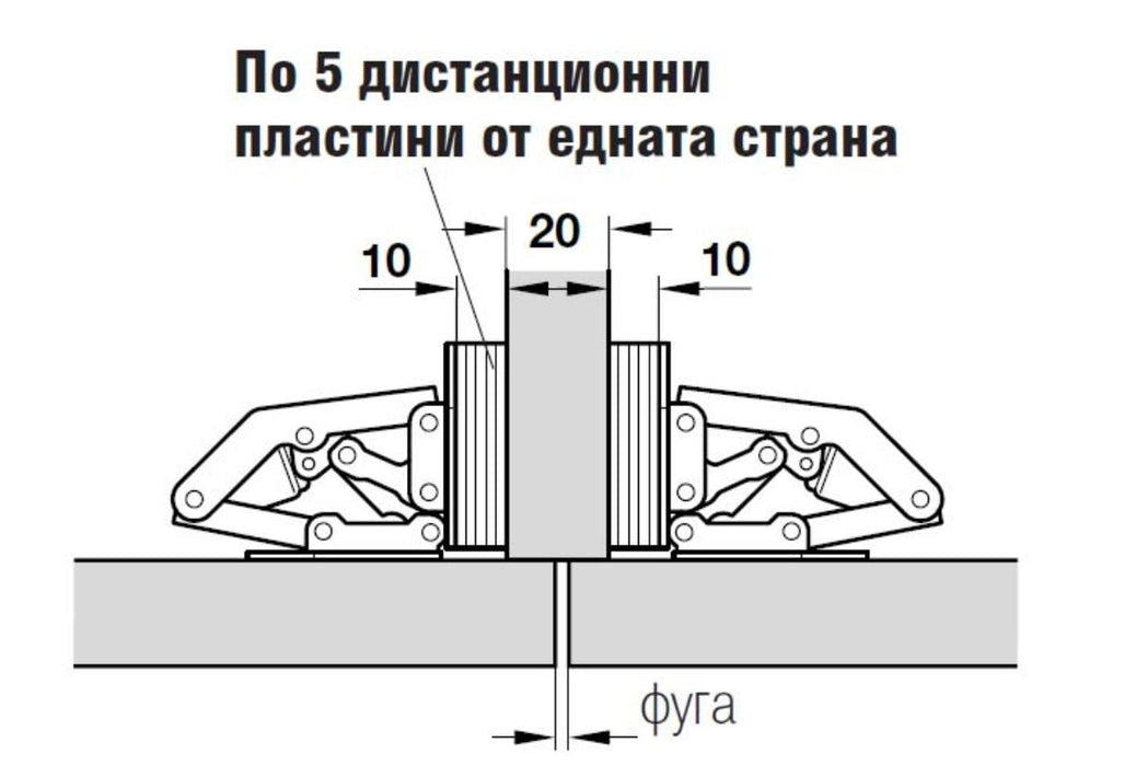 HINGE WITHOUT TRENCHING OPENING ANGLE 90°