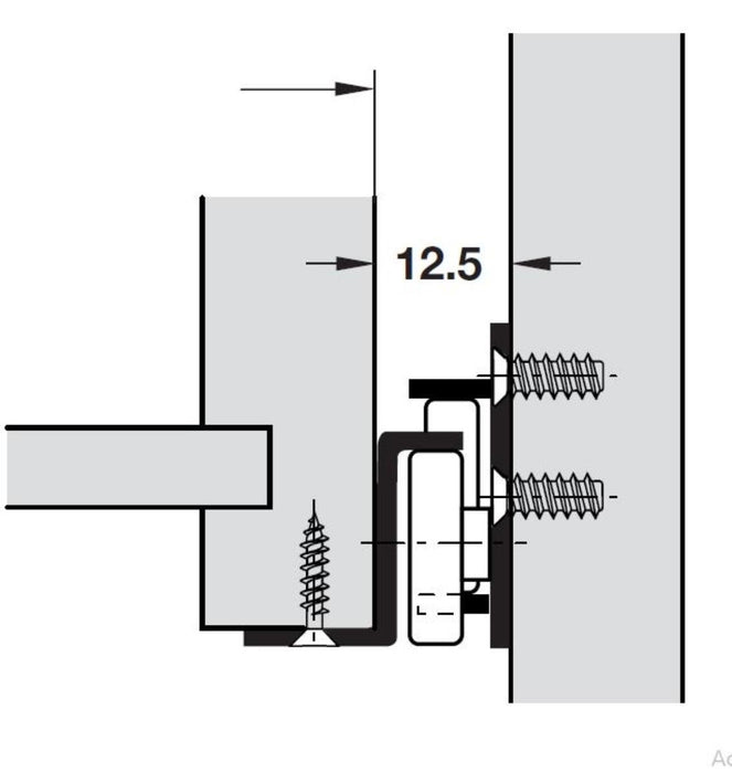 DRAWER GUIDE ROLLERS 400MM HÄFELE