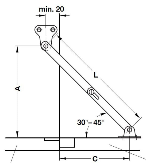 300MM HÄFELE FLAP DOOR SCISSORS