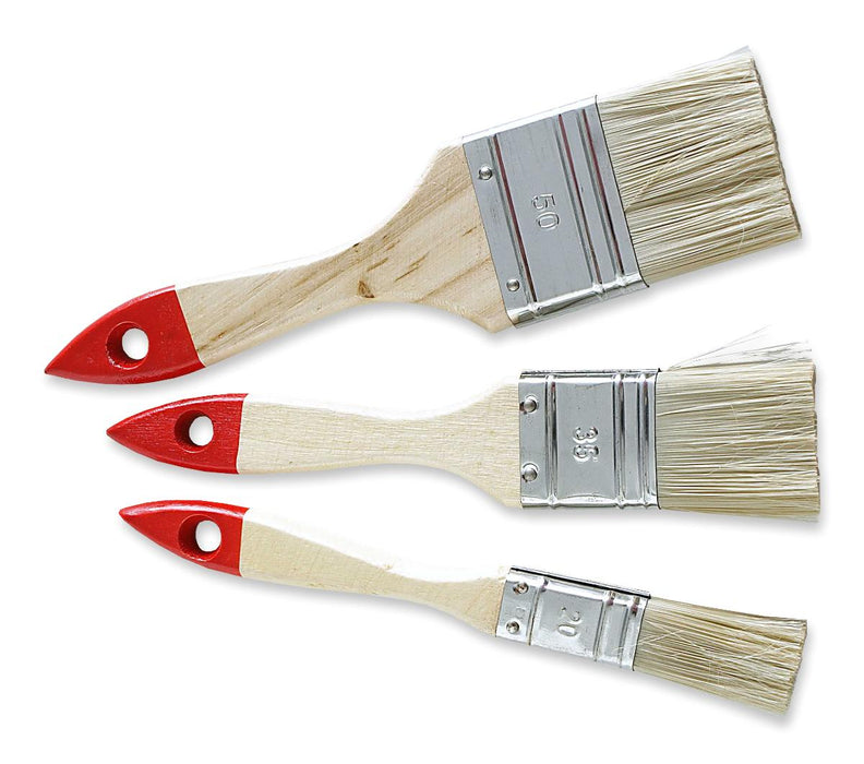 BRUSH SET 3 PCS. WOODEN HANDLE