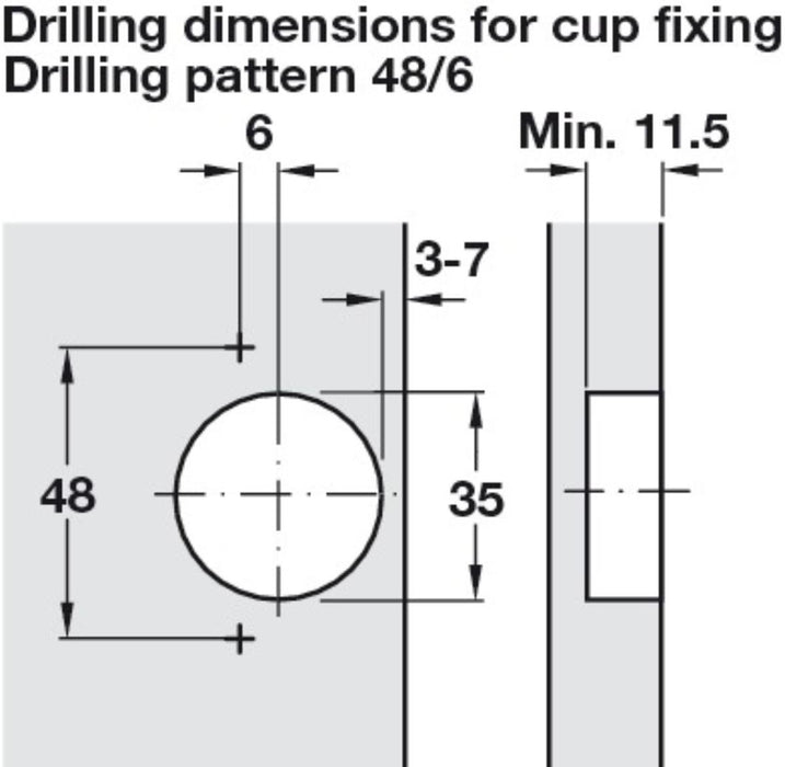 SMOOTH SELF-CLOSING HINGE SEMI-COVERED KA