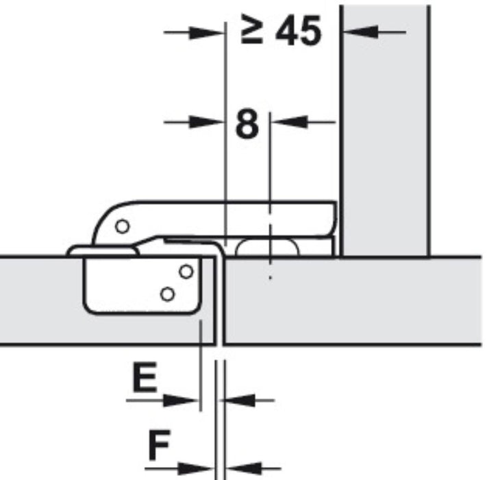 HINGE FOR WOOD FRONT ASSEMBLY F26 HÄFELE