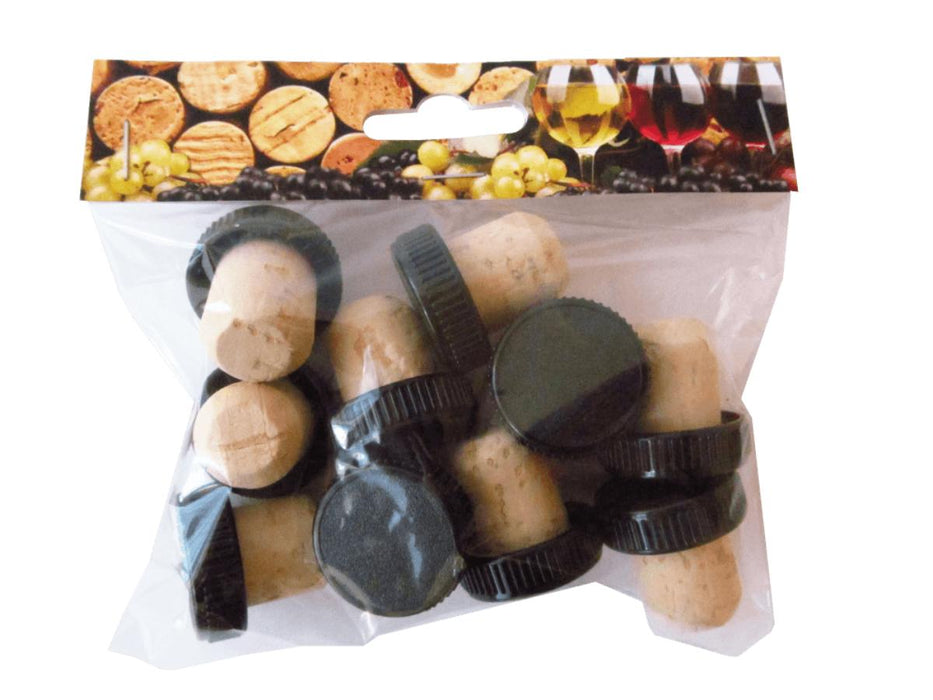 CORKS 27/19 BLACK PVC HEAD 10PCS