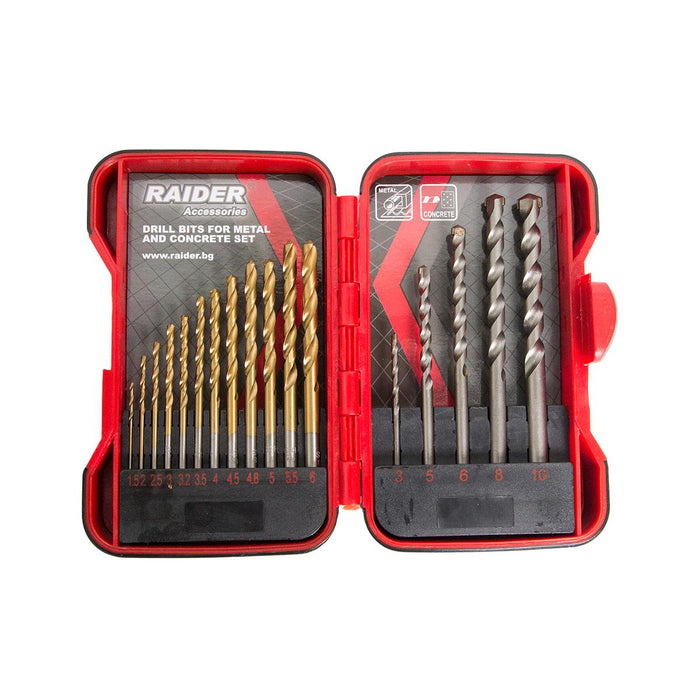 DRILL SET FOR METAL AND CONCRETE 17H