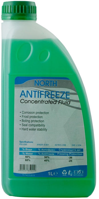 Антифриз NORTH LONG LIFE S12+ Зелен -74C 1L